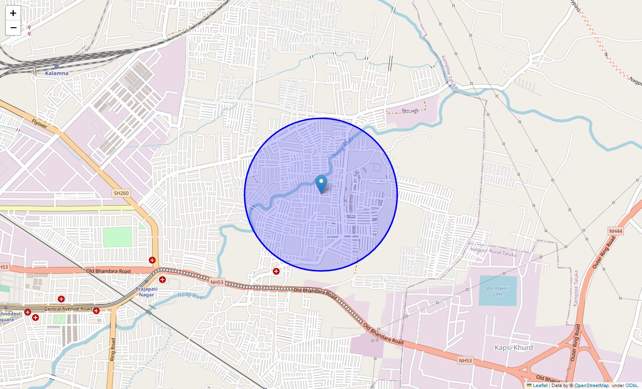 Location Map of Bhawani Nagar, Nagpur
