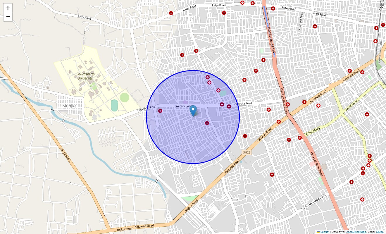 Location Map of Bhawani Nagar, Rajkot