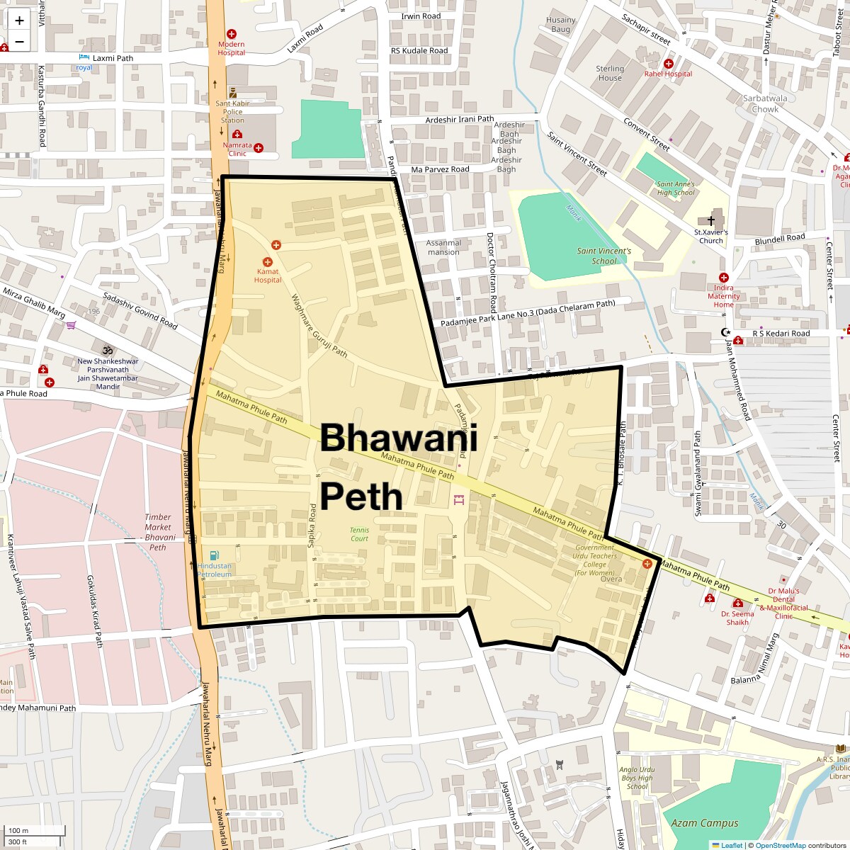 Location Map of Bhawani Peth, Pune