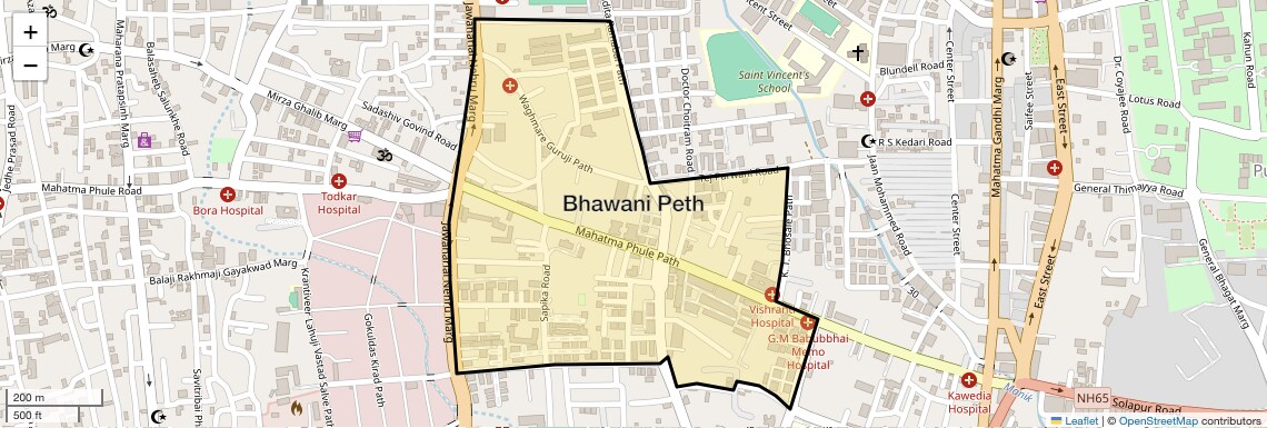 Location Map of Bhawani Peth, Pune