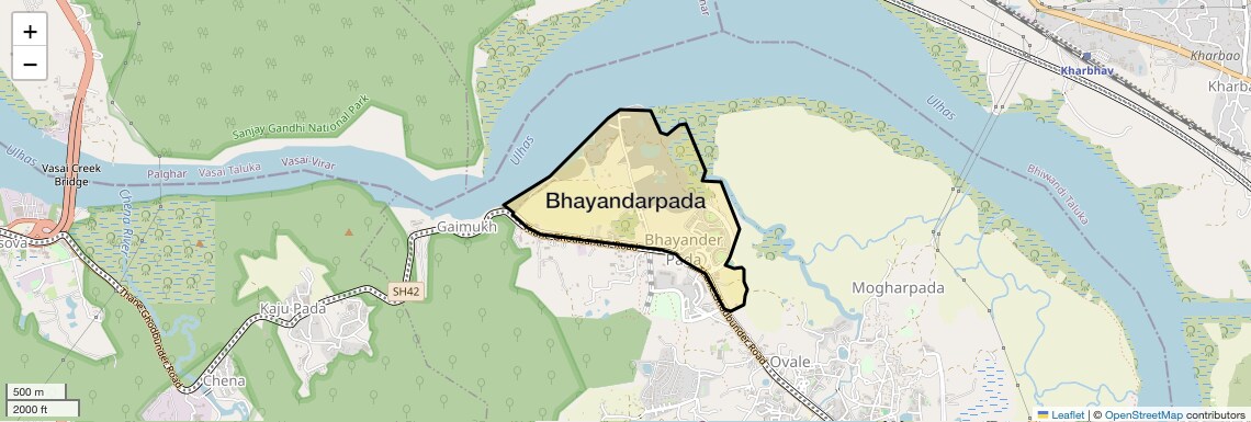 Location Map of Bhayandarpada, Thane