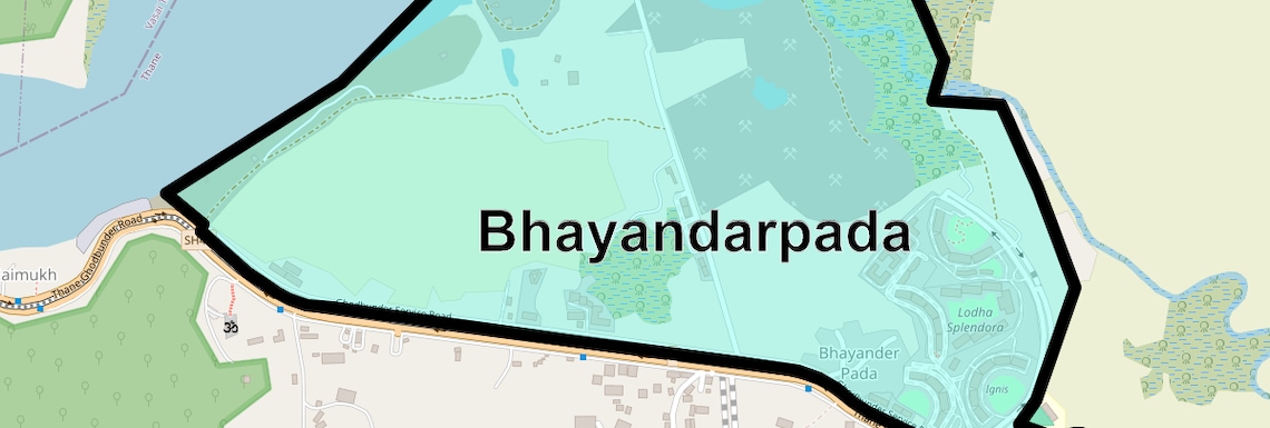Location Map of Bhayandarpada, Thane