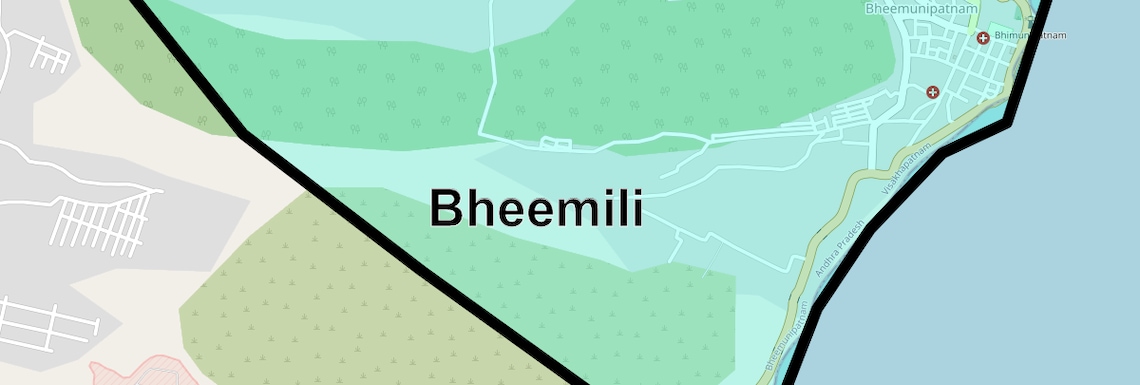 Location Map of Bheemili, Vizag