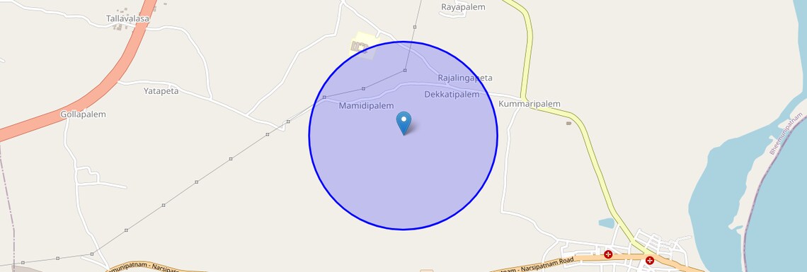 Location Map of Bheemunipatnam, Vizag