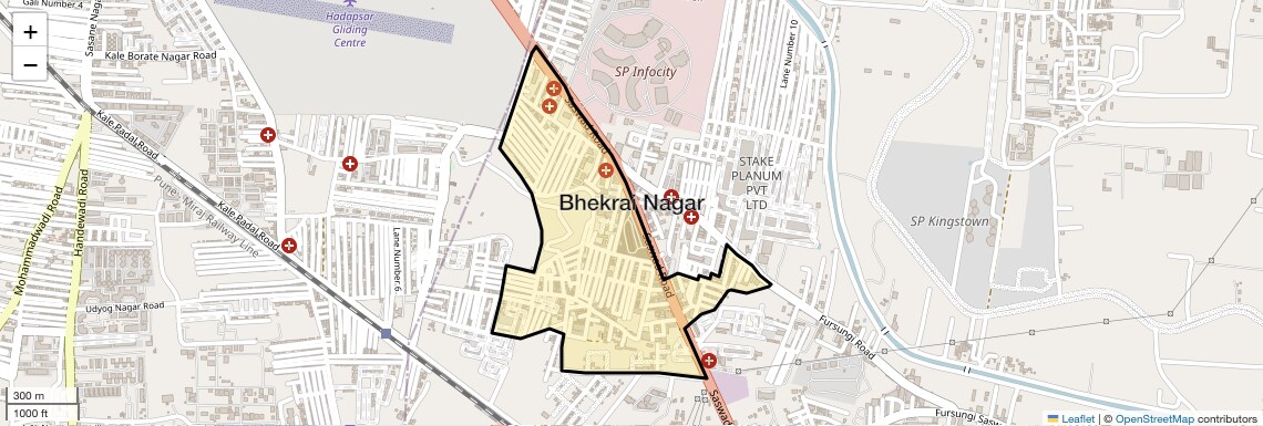 Location Map of Bhekrai Nagar, Pune