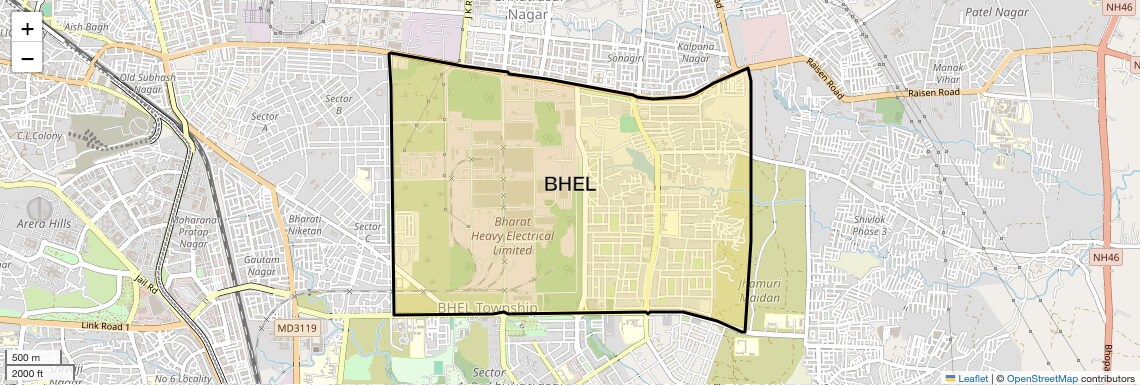 Location Map of BHEL, Bhopal