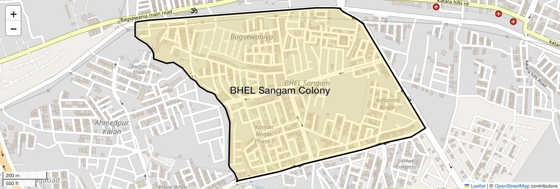Location Map of BHEL Sangam Colony, Bhopal