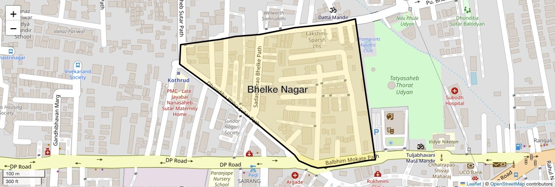Location Map of Bhelke Nagar, Pune