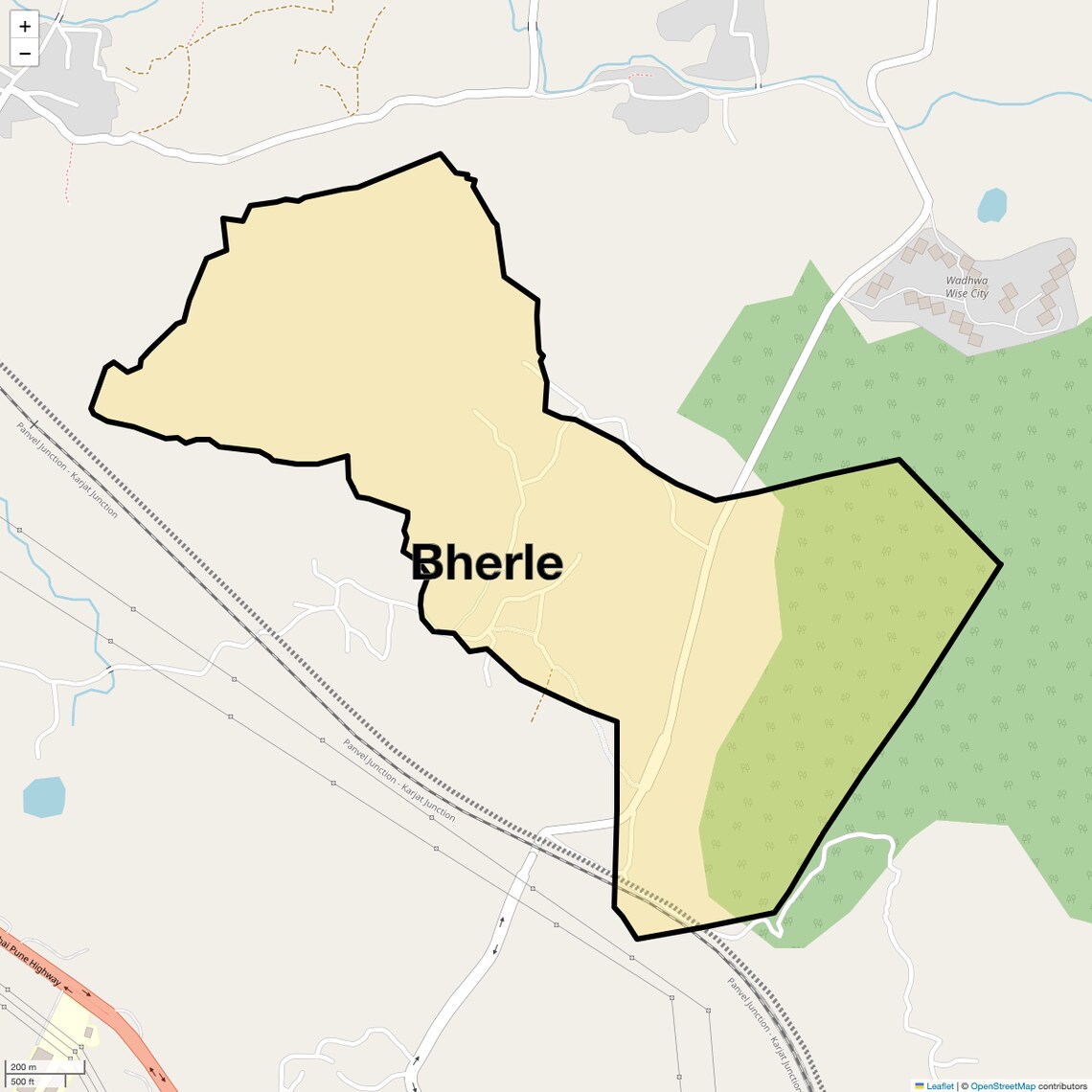 Location Map of Bherle, Navi Mumbai