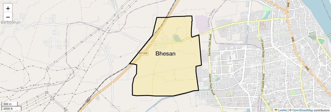 Location Map of Bhesan, Surat