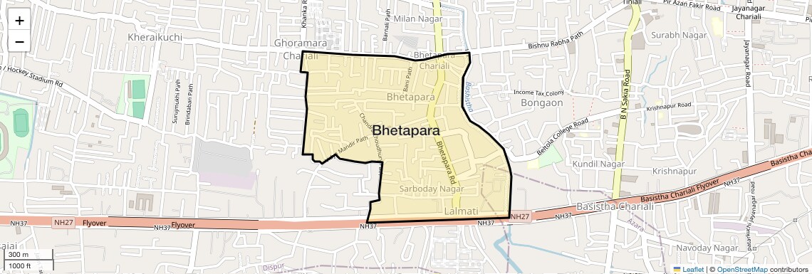 Location Map of Bhetapara, Guwahati