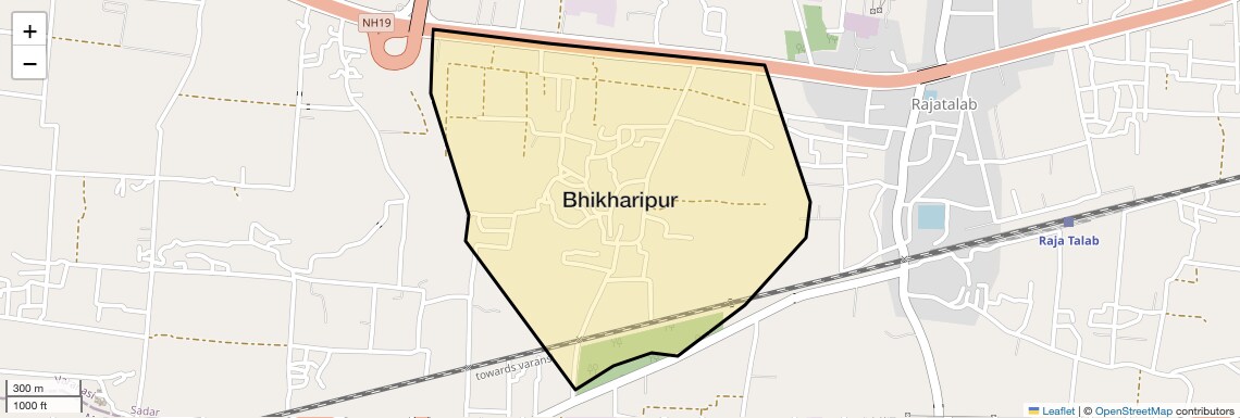 Location Map of Bhikharipur, Varanasi