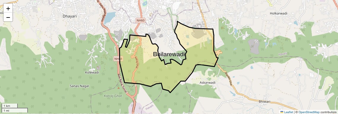 Location Map of Bhilarewadi, Pune
