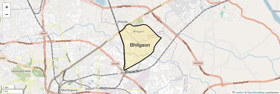 Location Map of Bhilgaon, Nagpur