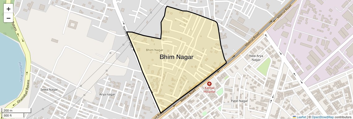 Location Map of Bhim Nagar, Ghaziabad