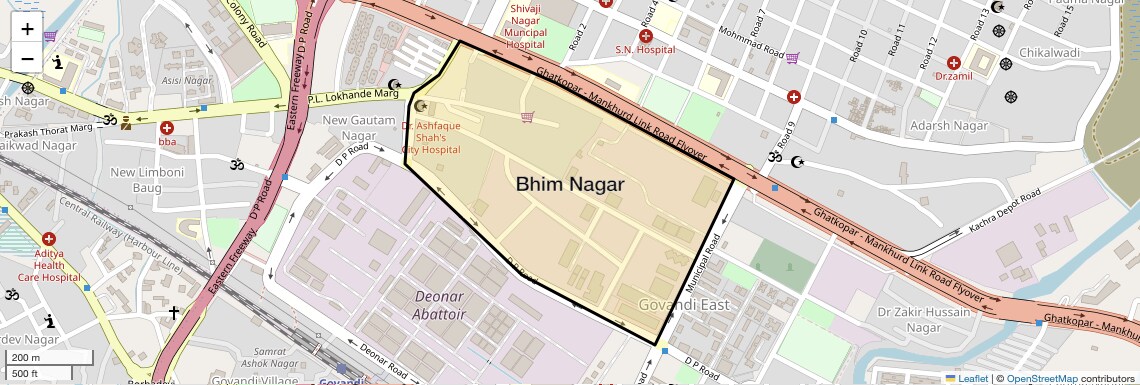 Location Map of Bhim Nagar, Mumbai