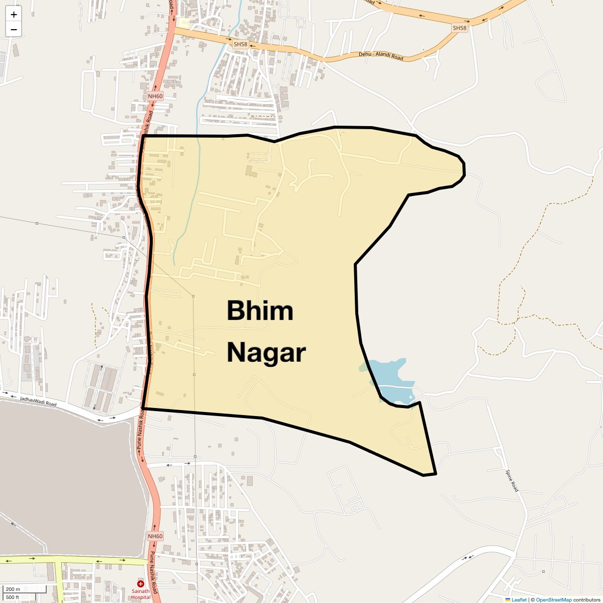 Location Map of Bhim Nagar, Pune