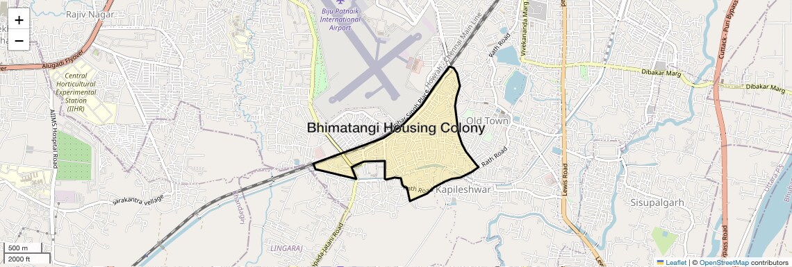 Location Map of Bhimatangi Housing Colony, Bhubaneswar