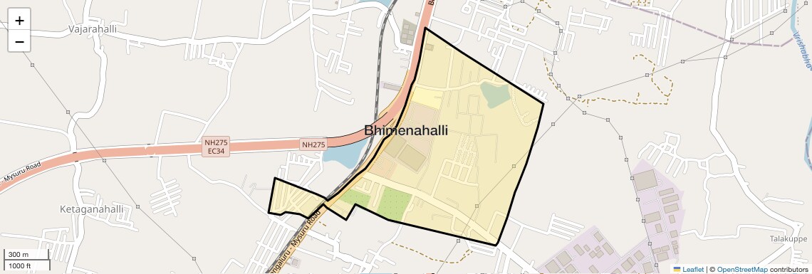 Location Map of Bhimenahalli, Bangalore