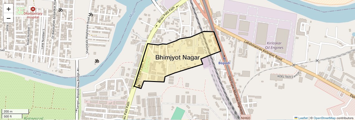Location Map of Bhimjyot Nagar, Pune