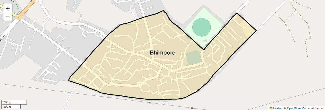 Location Map of Bhimpore, Surat