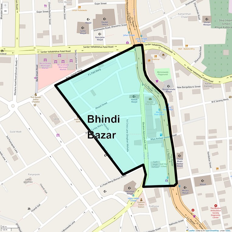 Location Map of Bhindi Bazar