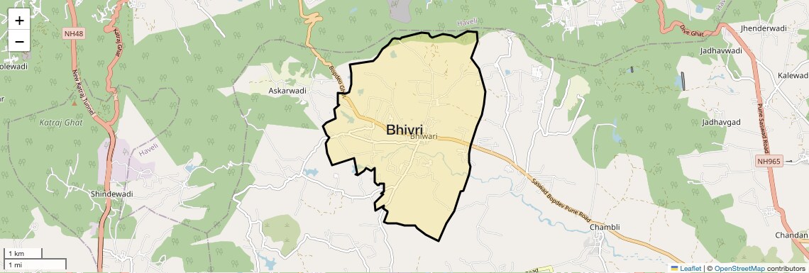 Location Map of Bhivri, Pune