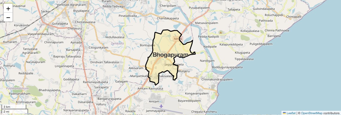 Location Map of Bhogapuram, Vizag