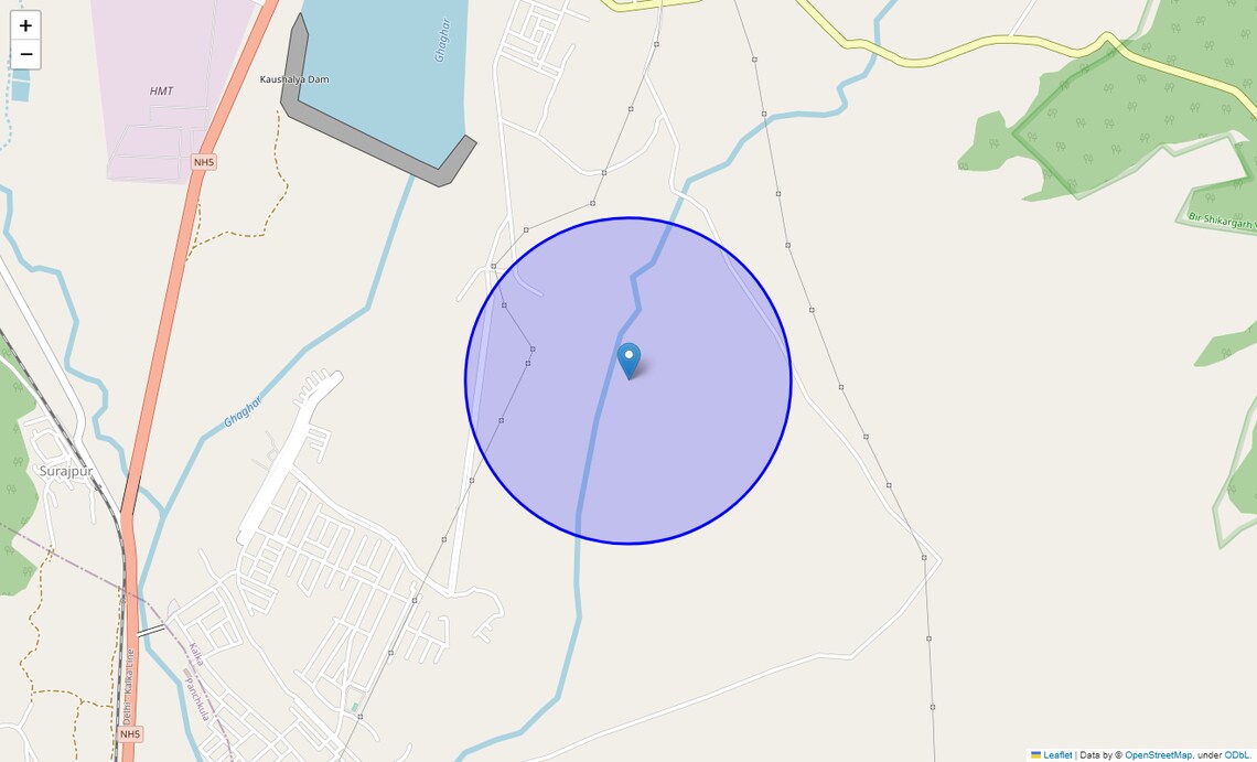 Location Map of Bhogpur, Chandigarh