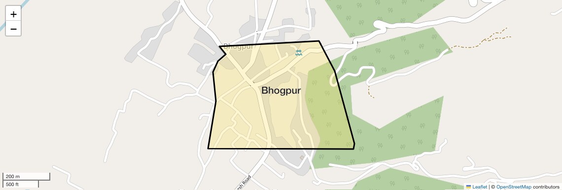 Location Map of Bhogpur, Dehradun