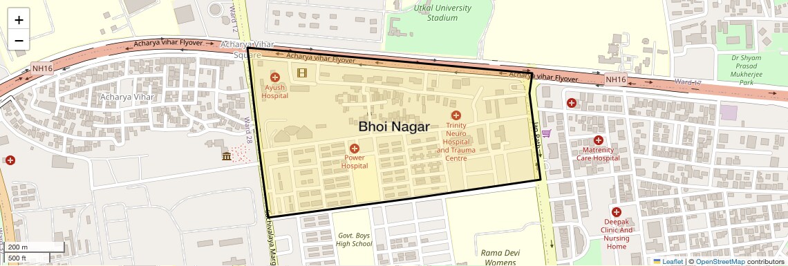 Location Map of Bhoi Nagar, Bhubaneswar