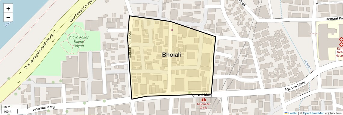 Location Map of Bhoiali, Pune