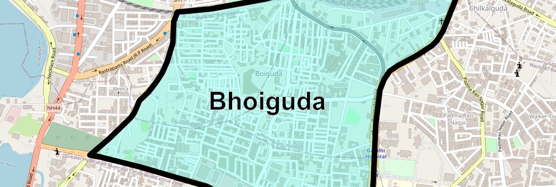 Location Map of Bhoiguda, Hyderabad