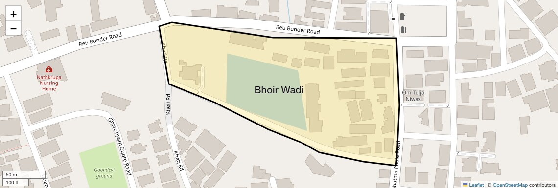 Location Map of Bhoir Wadi, Thane
