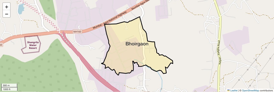 Location Map of Bhoirgaon, Thane