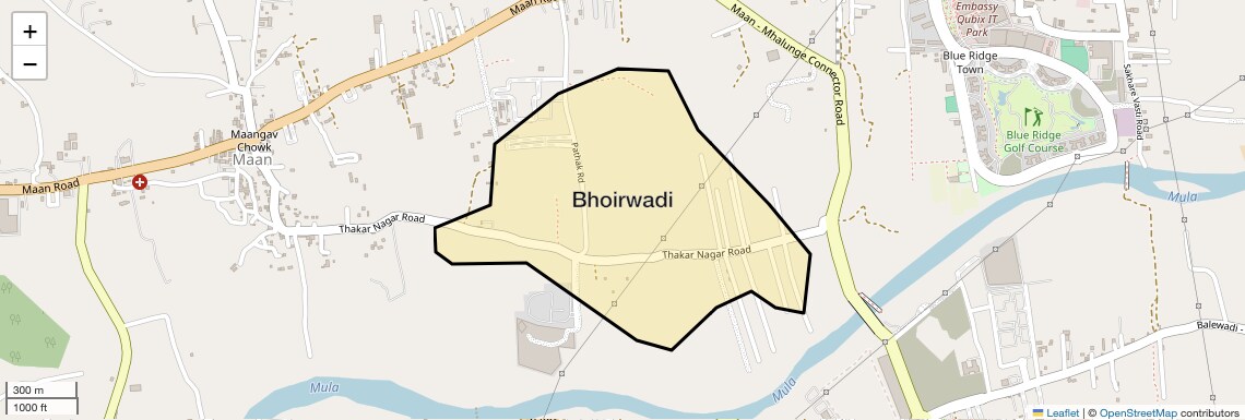 Location Map of Bhoirwadi, Pune