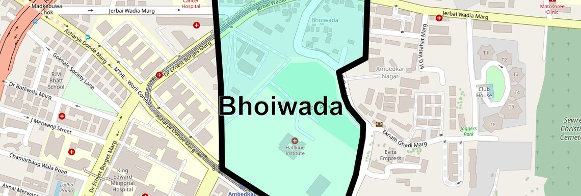 Location Map of Bhoiwada, Mumbai