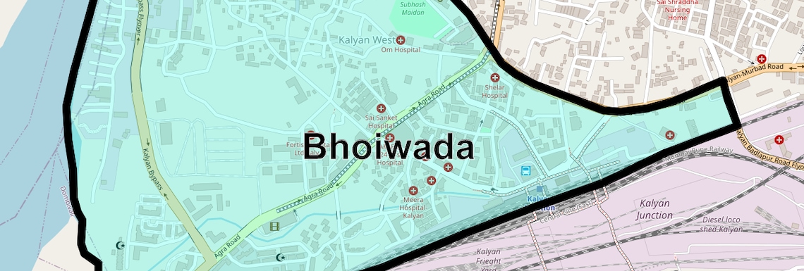 Location Map of Bhoiwada, Thane