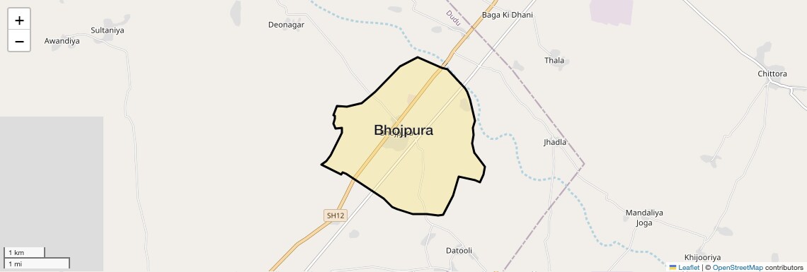 Location Map of Bhojpura, Jaipur