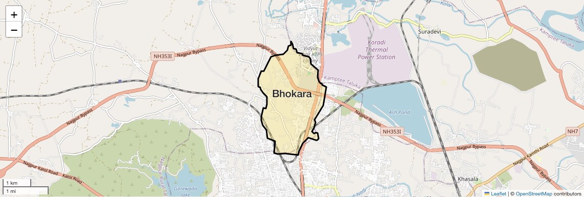 Location Map of Bhokara, Nagpur