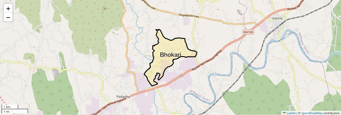 Location Map of Bhokari, Thane