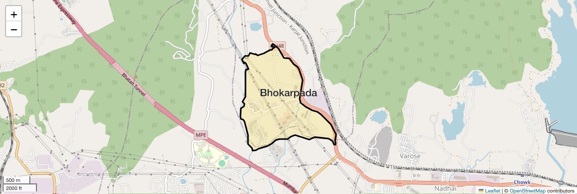Location Map of Bhokarpada, Navi Mumbai