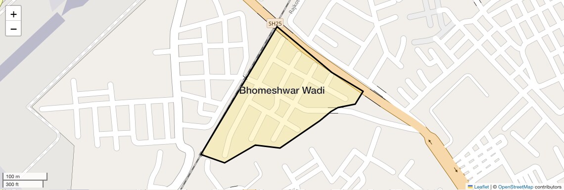 Location Map of Bhomeshwar Wadi, Rajkot