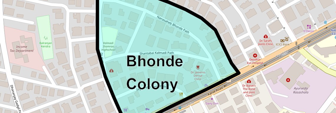 Location Map of Bhonde Colony, Pune