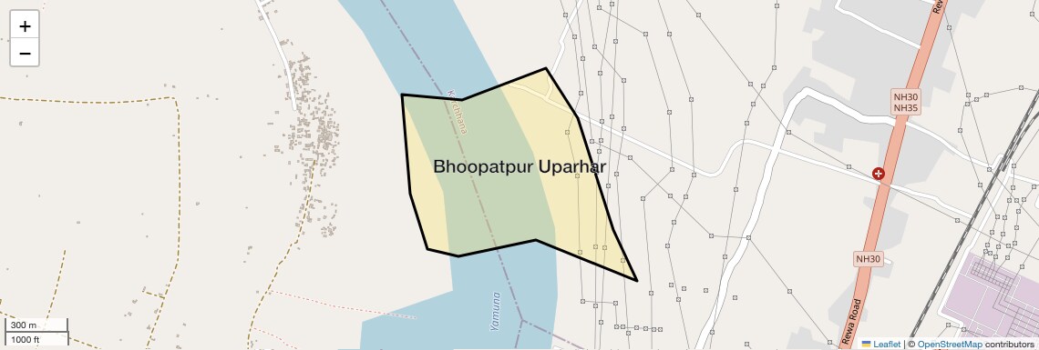 Location Map of Bhoopatpur Uparhar, Allahabad