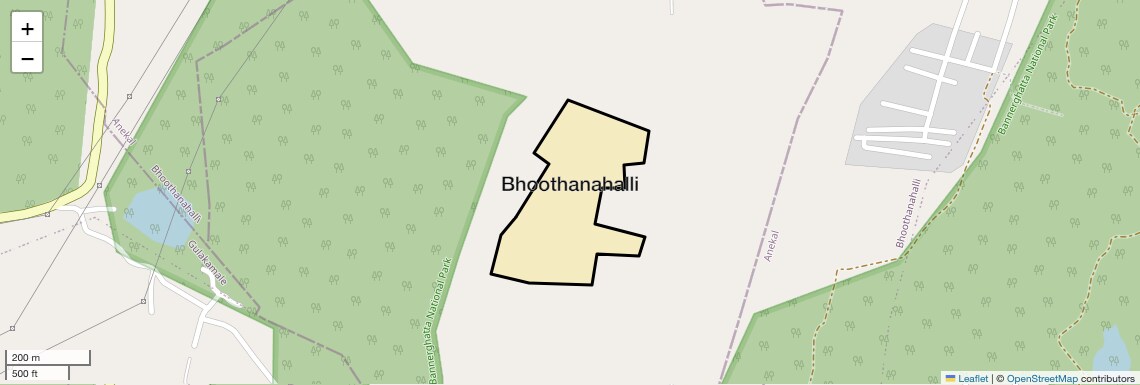 Location Map of Bhoothanahalli, Bangalore