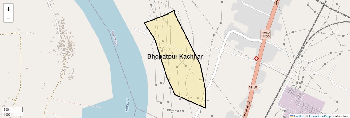 Location Map of Bhopatpur Kachhar, Allahabad