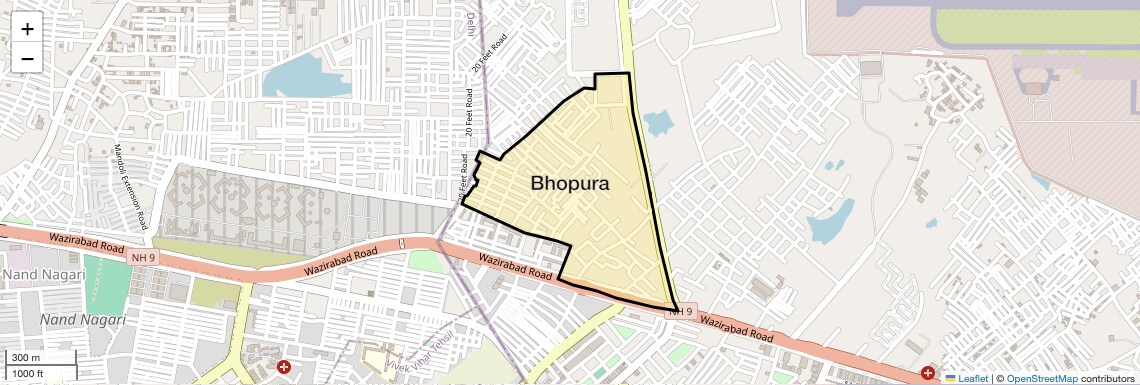 Location Map of Bhopura, Ghaziabad