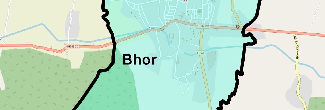 Location Map of Bhor, Pune