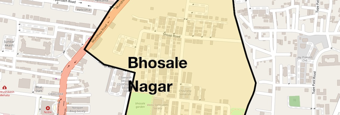 Location Map of Bhosale Nagar, Pune